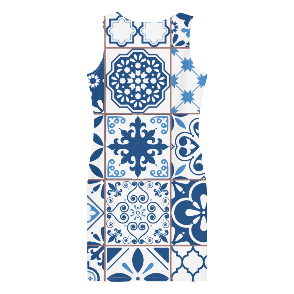 Bodycon Portuguese Blue Tile Dress