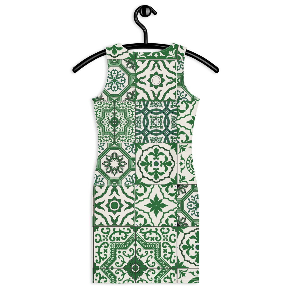 Bodycon Portuguese Green Tile Dress