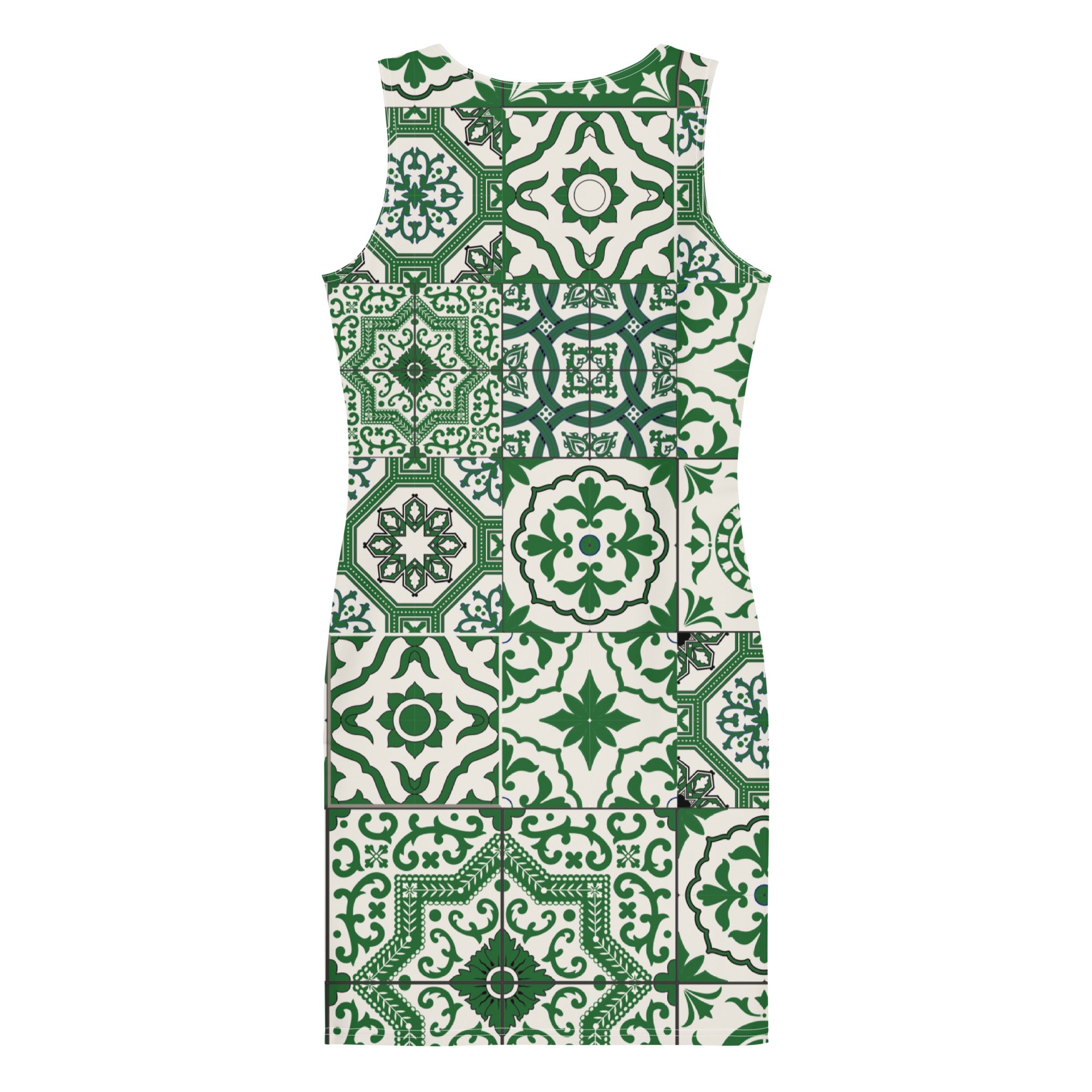 Bodycon Portuguese Green Tile Dress