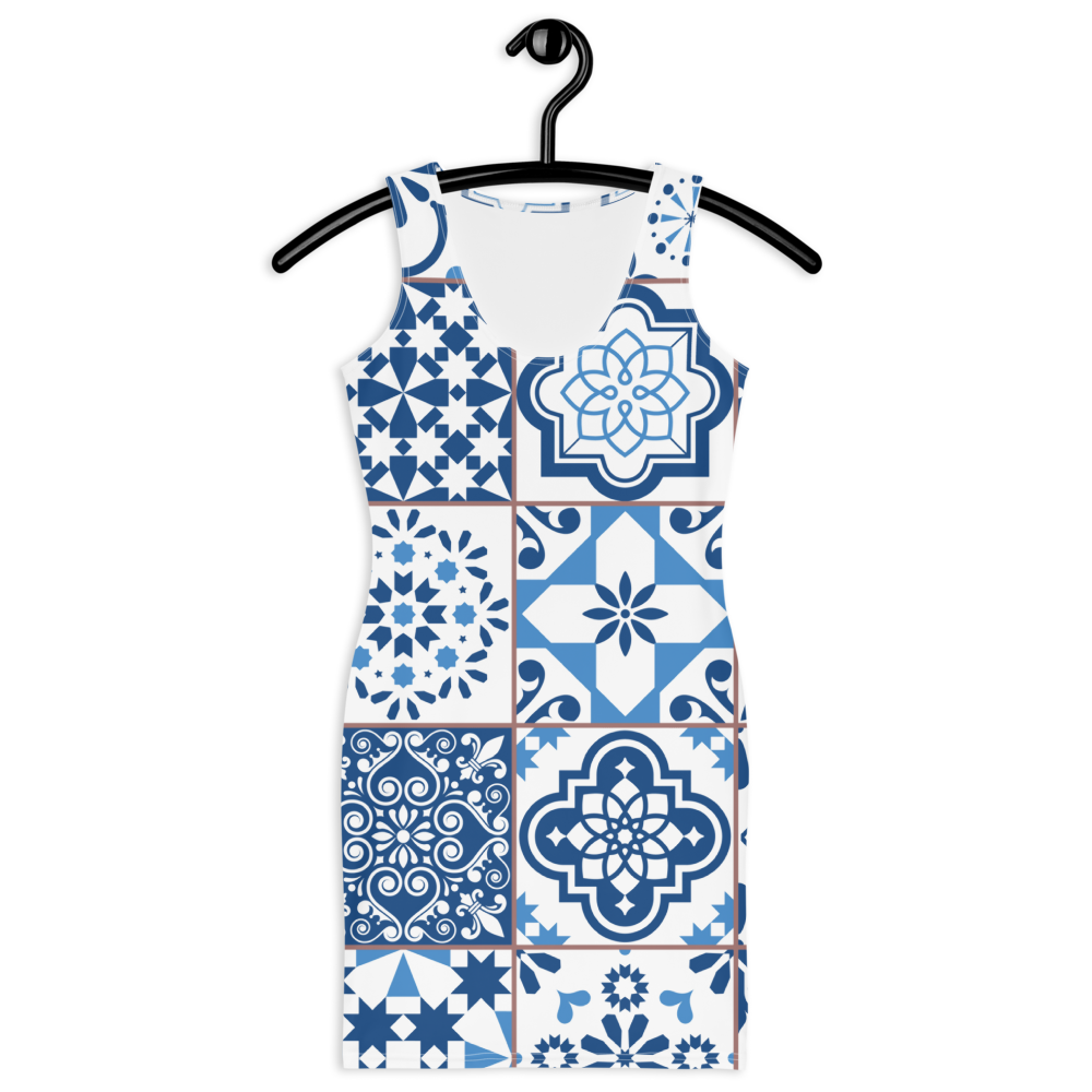 Bodycon Portuguese Blue Tile Dress