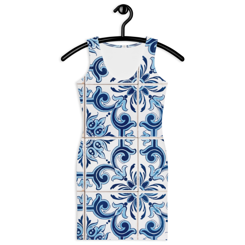 Bodycon Portuguese Blue Tile Dress