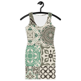 Bodycon Portuguese Green Tile Dress