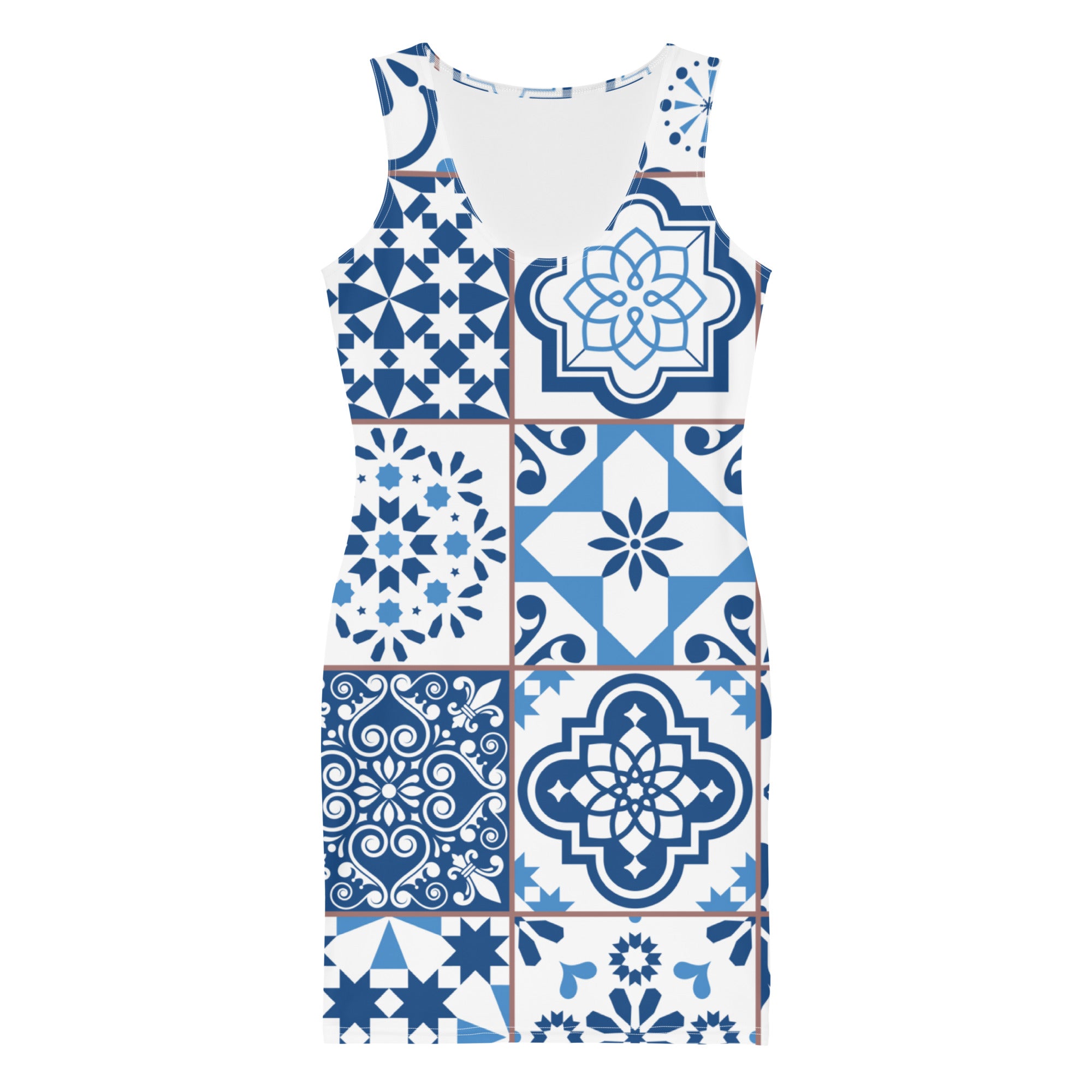 Bodycon Portuguese Blue Tile Dress