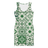 Bodycon Portuguese Green Tile Dress