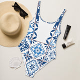 Portuguese Blue Tile One-Piece Swimsuit