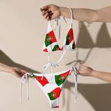 Portuguese Flag All-Over Print Recycled String Bikini