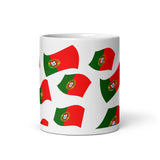 Portuguese Flag Pattern White Glossy Mug