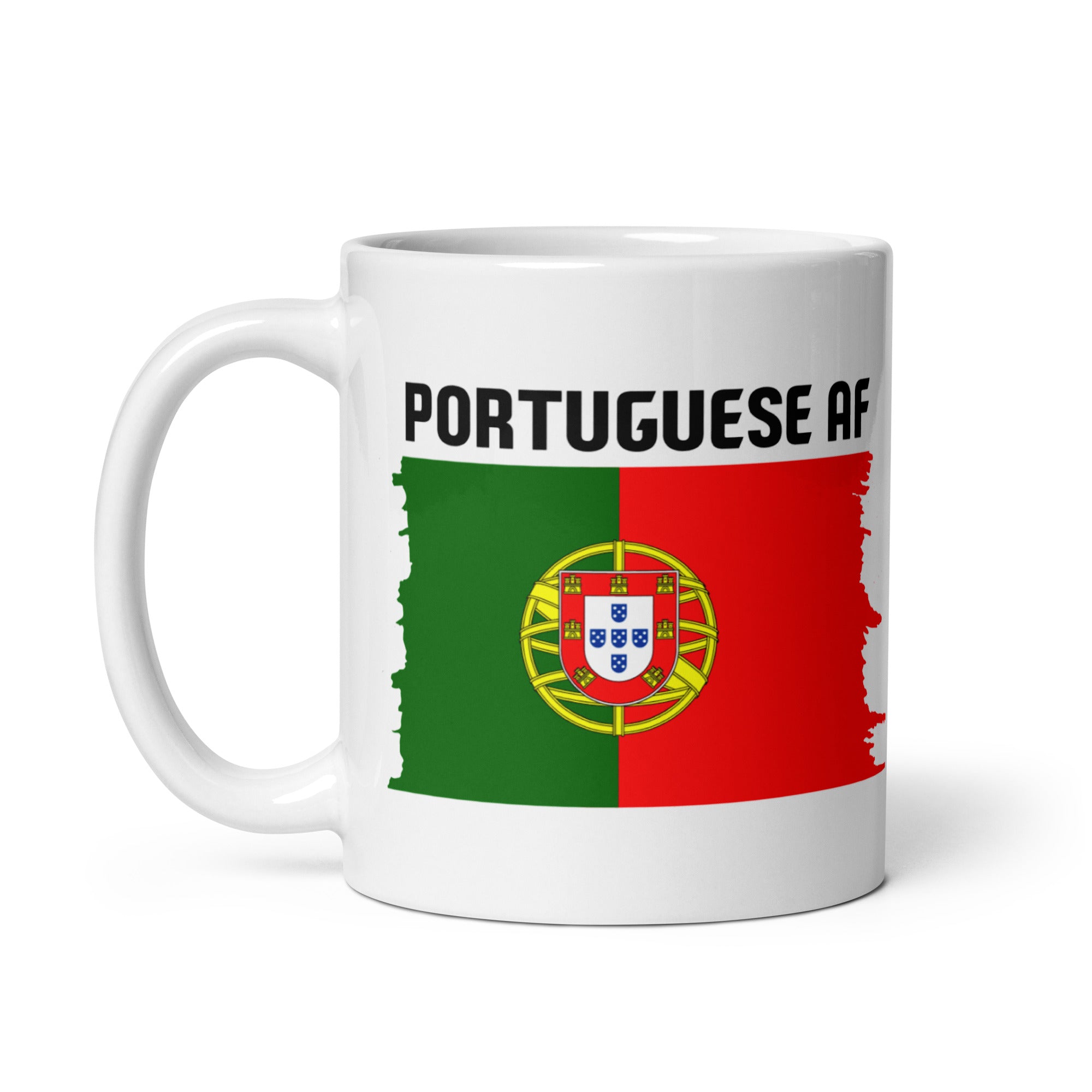 Portuguese AF & Portuguese Flag White Glossy Mug