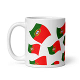 Portuguese Flag Pattern White Glossy Mug