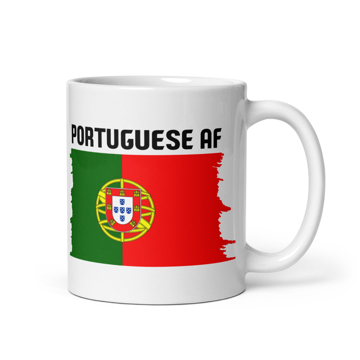 Portuguese AF & Portuguese Flag White Glossy Mug