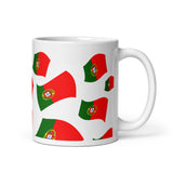 Portuguese Flag Pattern White Glossy Mug