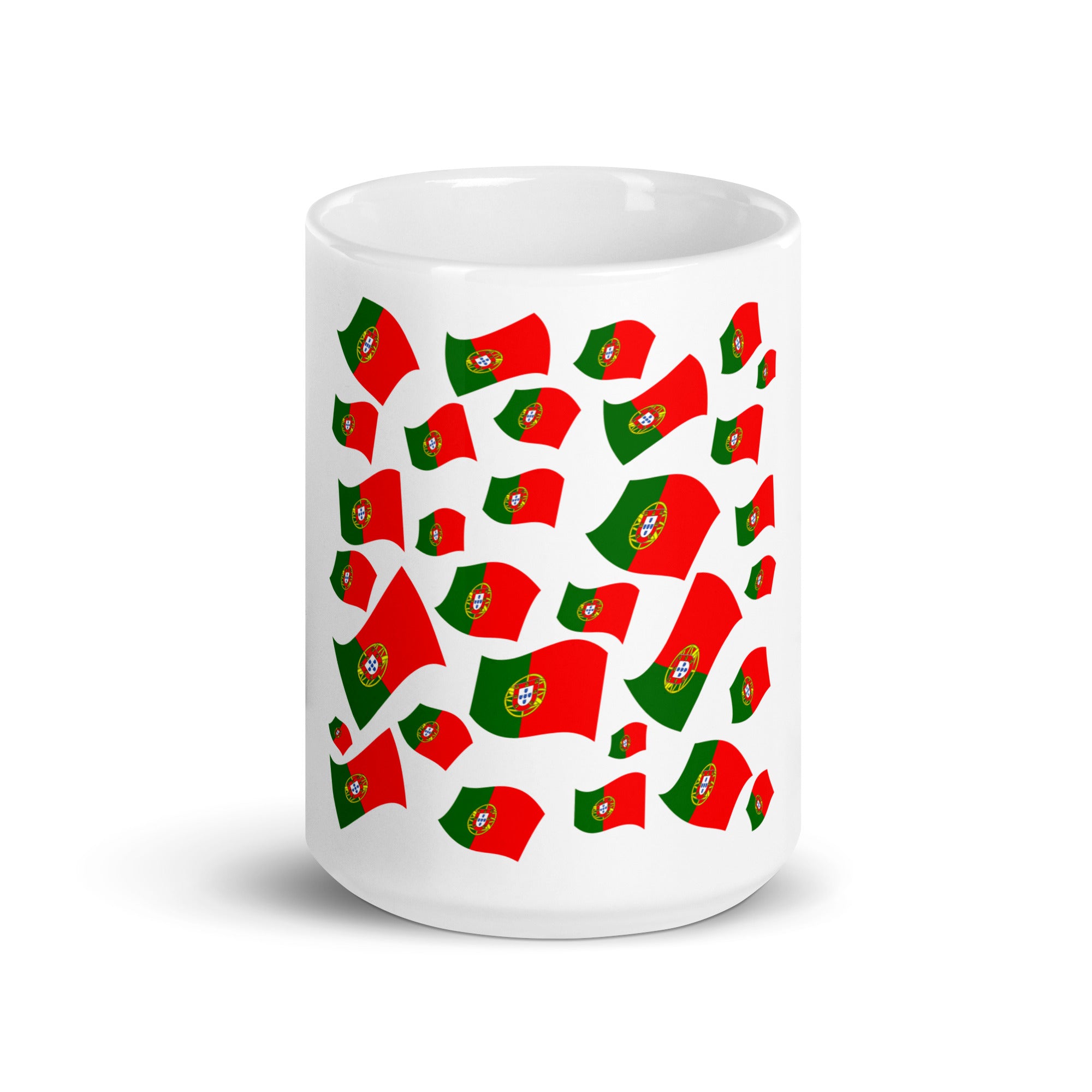 Portuguese Flag Pattern White Glossy Mug