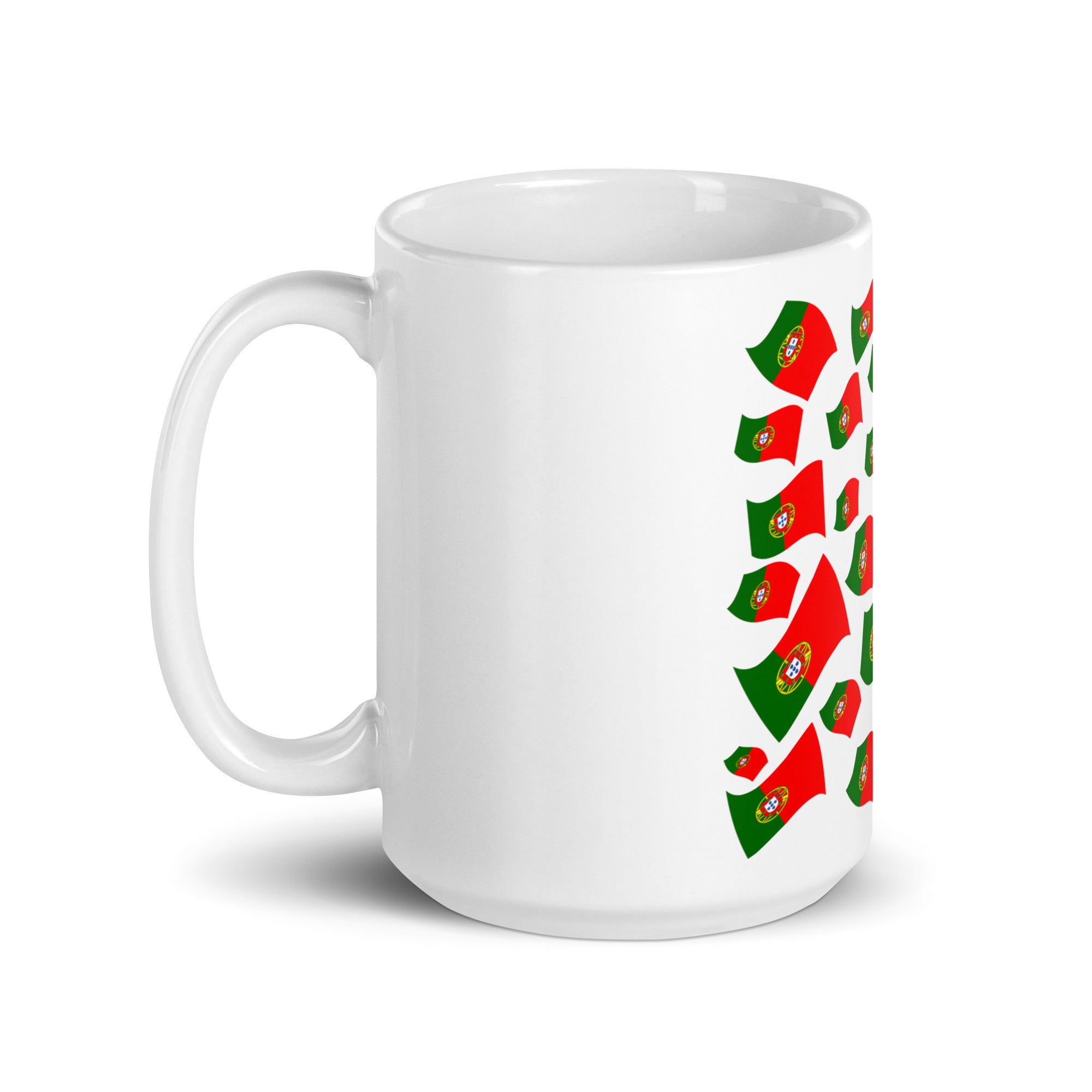 Portuguese Flag Pattern White Glossy Mug