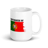 Portuguese AF & Portuguese Flag White Glossy Mug