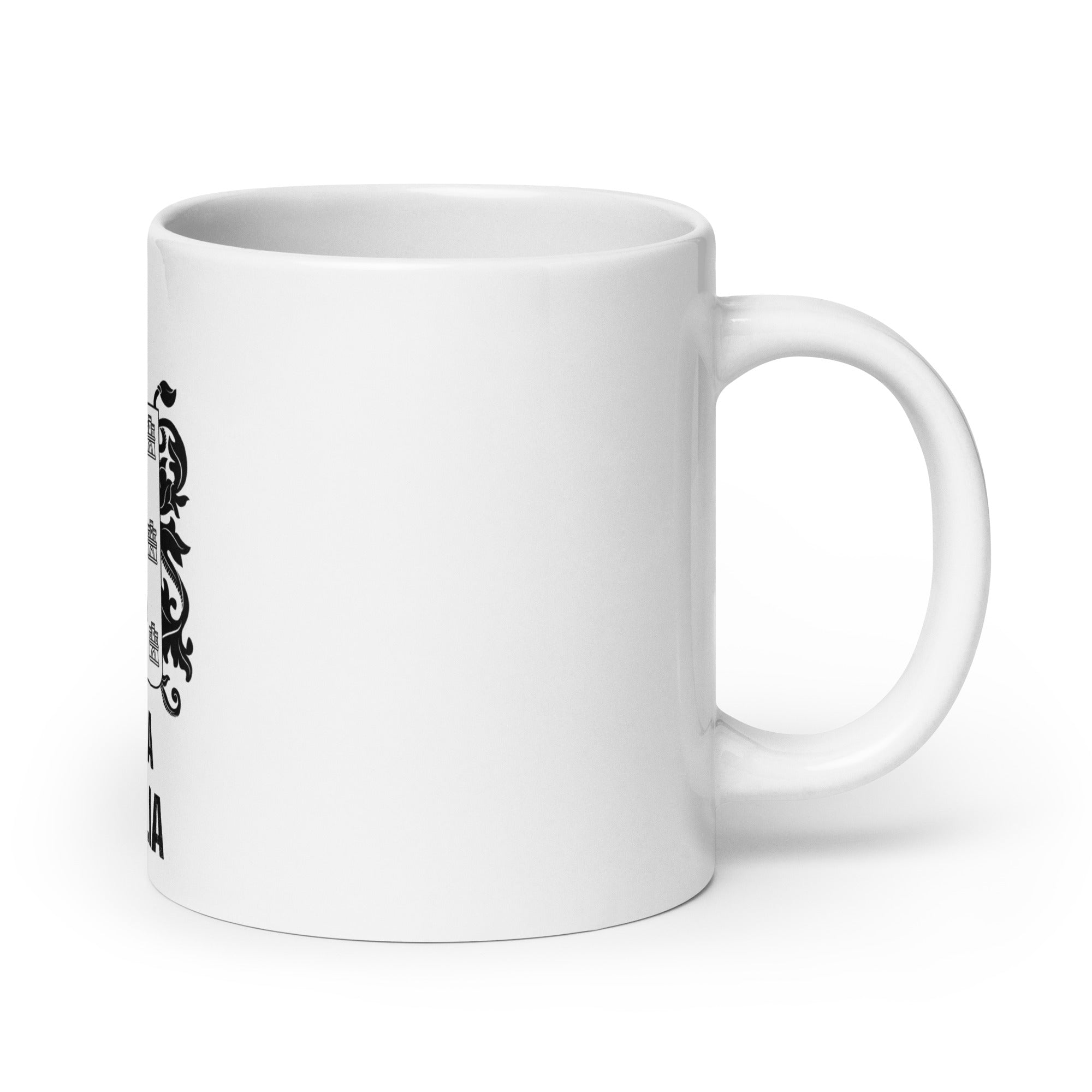 White glossy mug